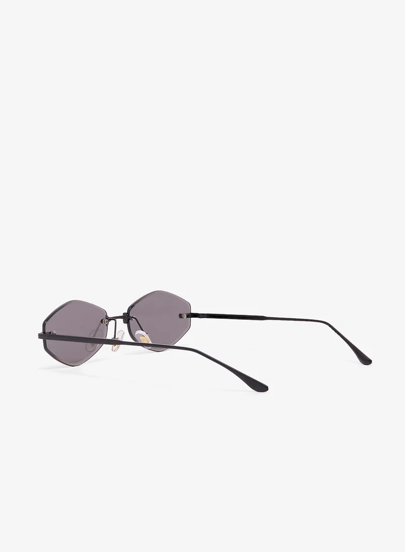 ELLA Oval Polarized Sunglasses With Gold Accent